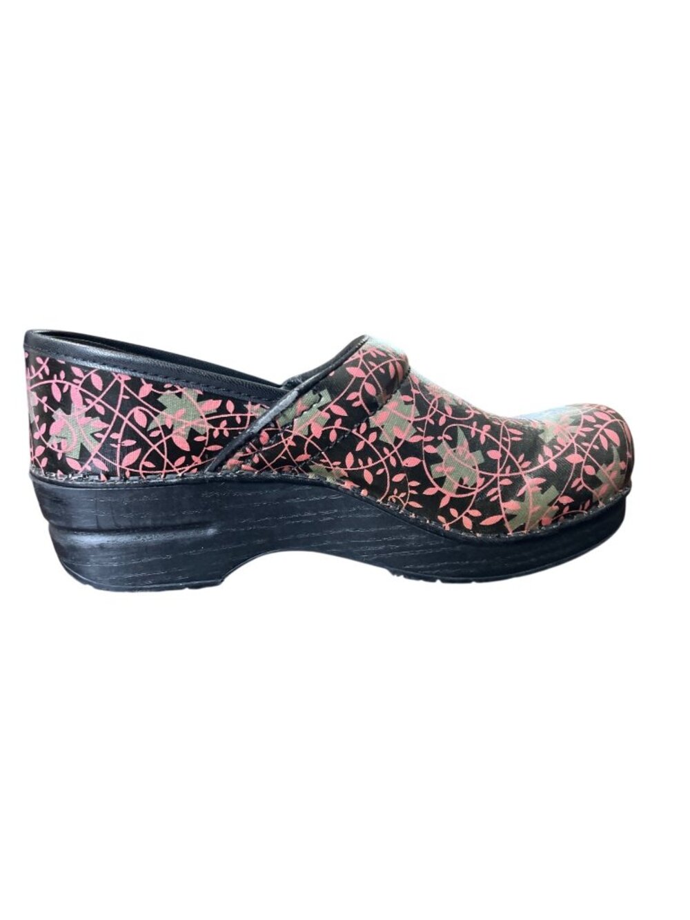 Dansko Womens EU 38 / US 7.5-8 Clogs Vegan Pink Floral Slip-On Nursing Comfort